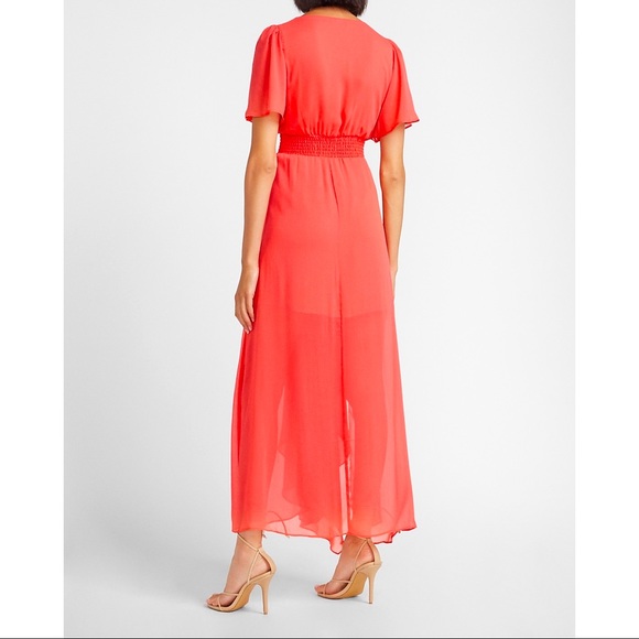 Smocked Waist Flutter Sleeve Midi Dress - Picture 2 of 8